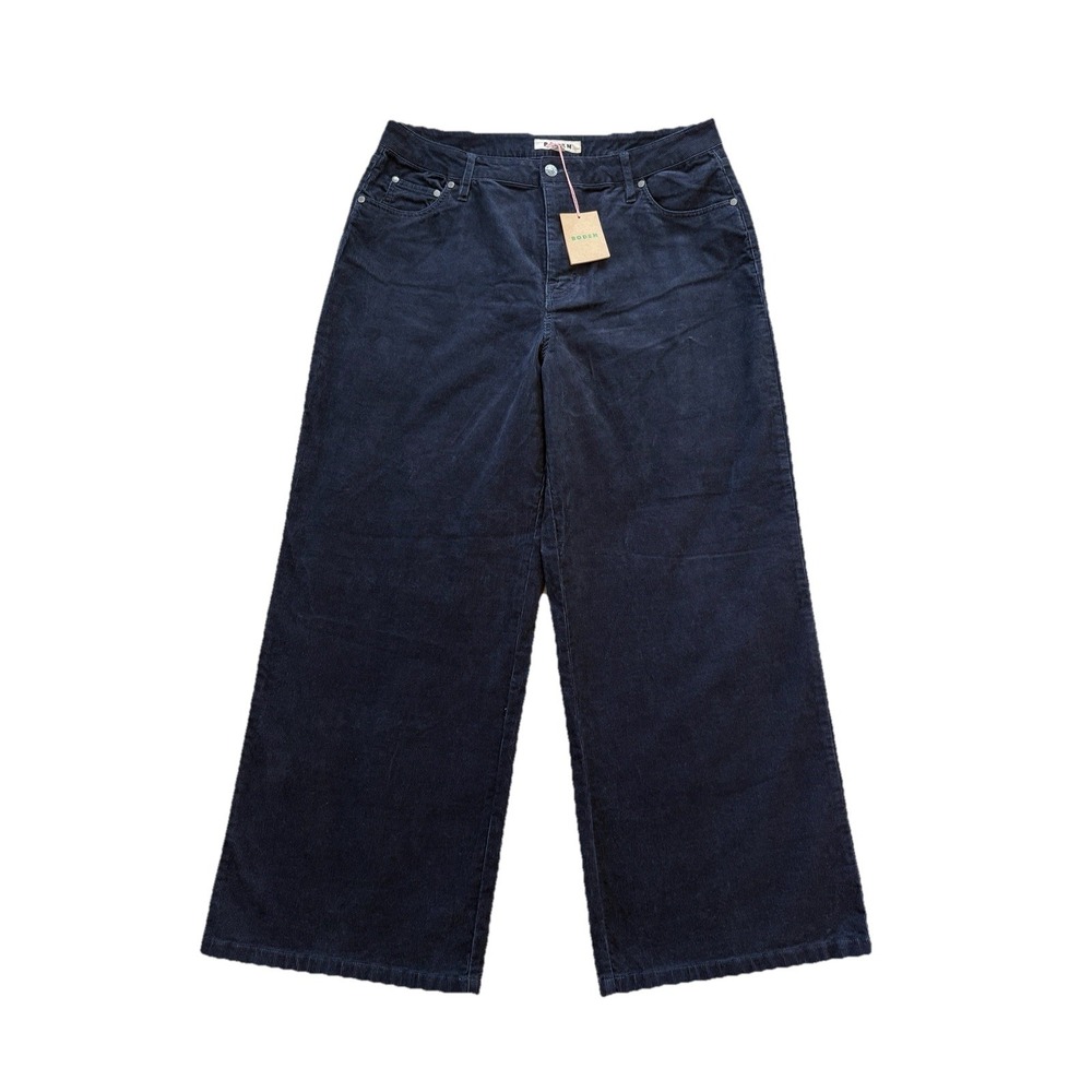 Boden Corduroy Pant Canonbury Trousers US 12 Petite Ankle Straight Leg Navy Blue